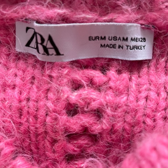 Zara pink ruffled knit sweater with lace - Picture 12 of 14